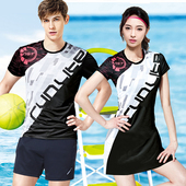 队服 团购定制网乒大码 羽毛球服短袖 女连衣裙上衣情侣健身运动套装