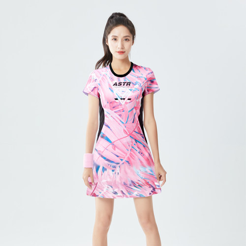 羽毛球服女短袖连衣裙运动T恤