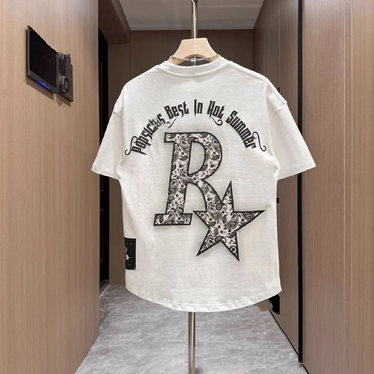 여름 신작 패션 다목적 폼 프린트 반소매 티셔츠 남성 트렌디 도파민 컬러 캐주얼 반소매 티셔츠