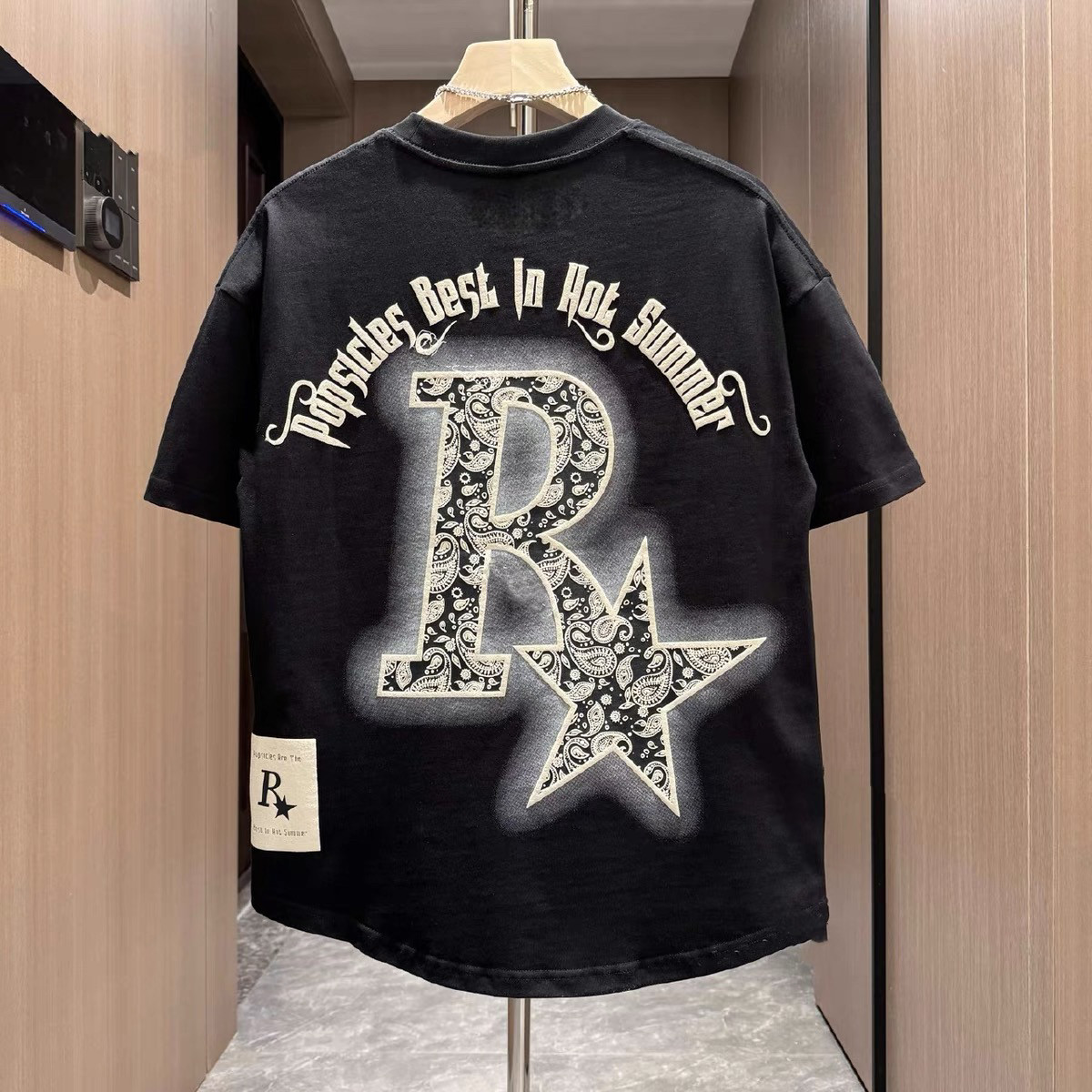 여름 신작 패션 다목적 폼 프린트 반소매 티셔츠 남성 트렌디 도파민 컬러 캐주얼 반소매 티셔츠