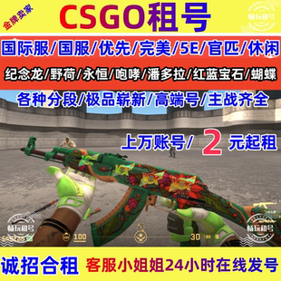 CSGO租号CS2完官匹美5E租永恒纪念龙狙661淬火宝石迈阿密蝴蝶刀