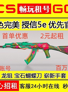 CSGO租号cs2完绿色美5E纪念龙狙野荷永恒宝石爪蝴蝶刀迈阿密树篱