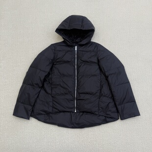 2025秋冬新品黑色短款A版宽松连帽白鸭绒羽绒服轻薄保暖O0907402