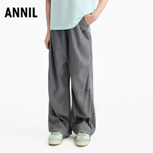 【冰感防晒】安奈儿童装2026夏新款儿童裤子休闲裤男童宽松牛仔裤