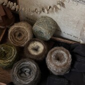 段染油画深色细马海毛线团手工diy钩编织腊肠围巾毛衣帽子渐变毛