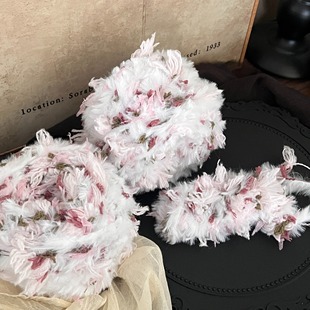 天鹅礼记DENGD手混线皮草毛线手工DIY钩编织围巾帽子包包送礼物新