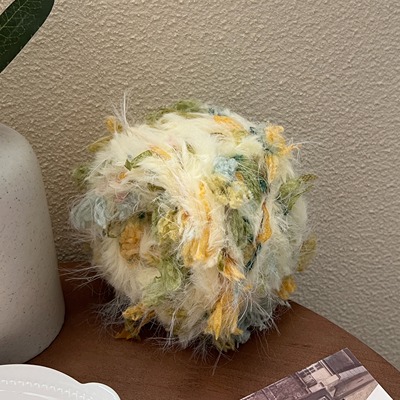 绿野柠柚DENGD手混线皮草毛线