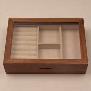 【满一万元订单赠送】黑胡桃木质珠宝首饰收纳盒 请勿私拍