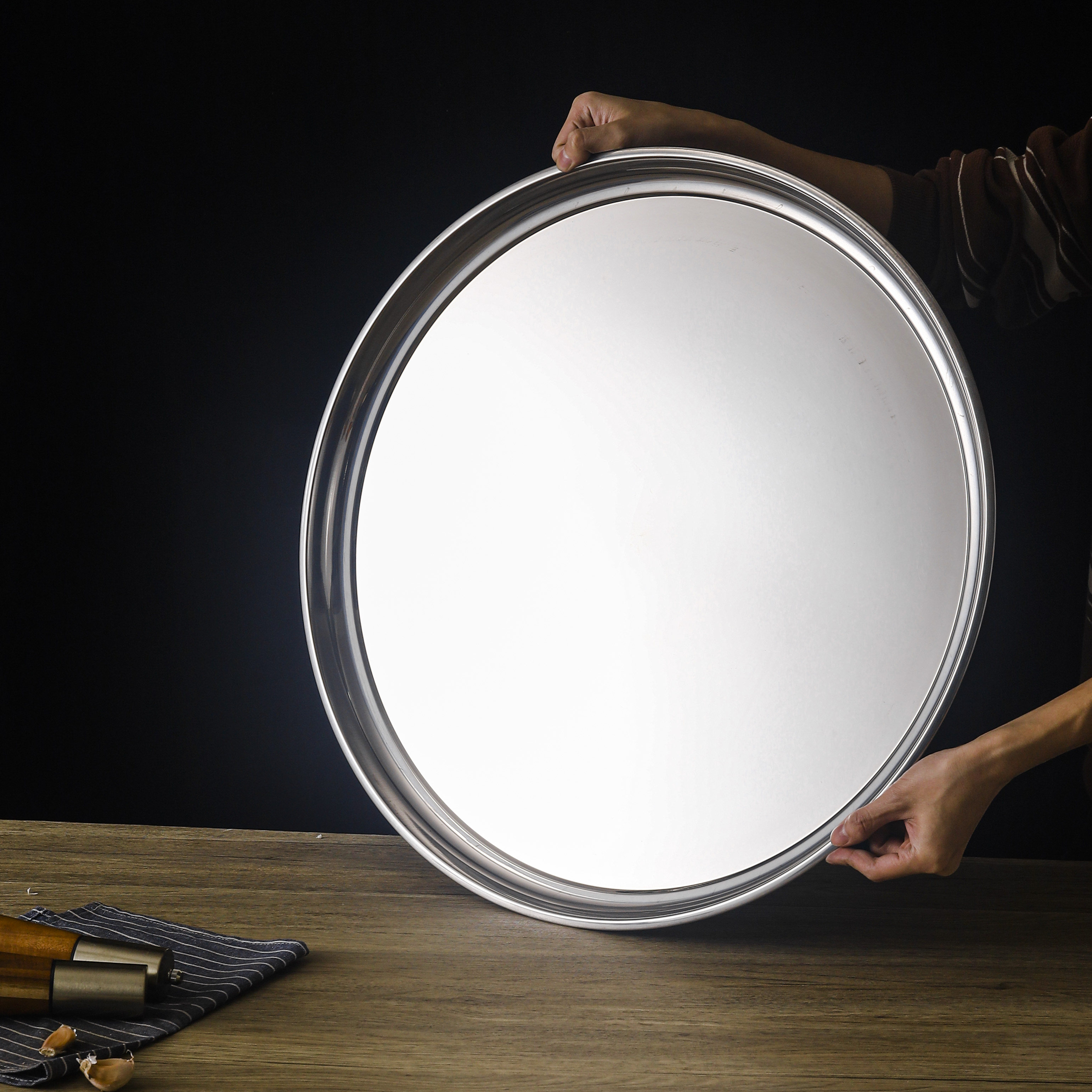 304加厚不锈钢盘子圆盘家用托盘平底浅盘商用炉盖大盘鸡机油桶盘,餐饮具,盘,淘宝优惠券,粉丝福利购,淘宝优惠卷