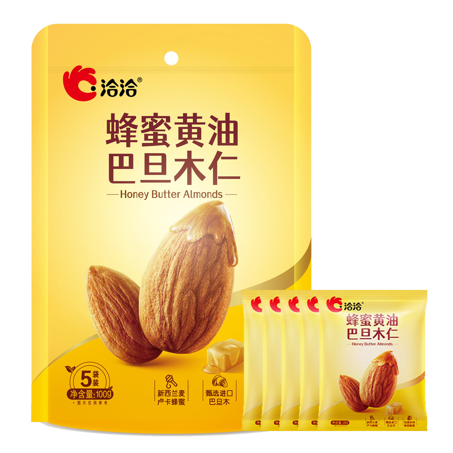 洽洽蜂蜜黄油巴旦木仁100g独立小包装每日坚果休闲零食恰恰食品