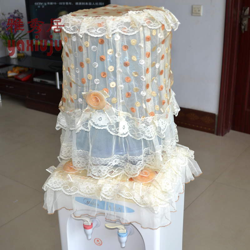 《皇冠信誉》蕾丝两件套/饮水机套/饮水机罩饮水机防尘罩  包邮