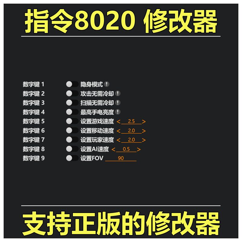 非游戏 支持正版 指令8020 Directive 8020 修改器 可包更新