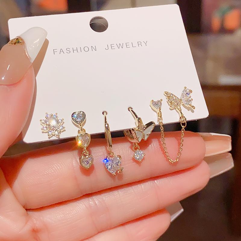 个性创意蝴蝶六件套耳扣