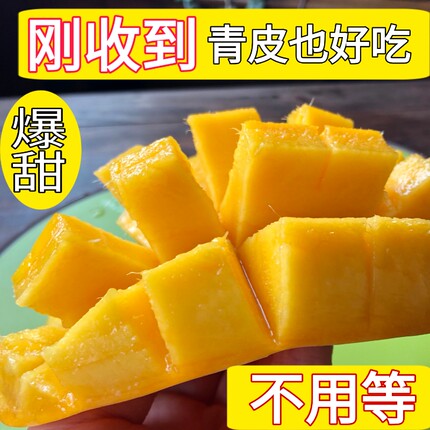 现摘广西金煌芒芒果新鲜10斤特大青皮大青芒应季水果树上熟脆甜心