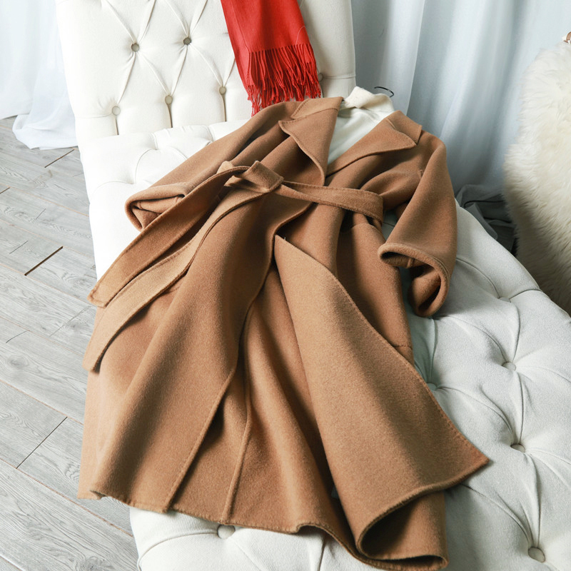 2019新款雙面零羊絨羊駝絨大衣女中長款毛呢外套阿爾巴卡蔣欣同款在類目 女裝/女士精品, 毛呢外套中 - 來自Buy2taobao.com提供專業的淘寶代購服務