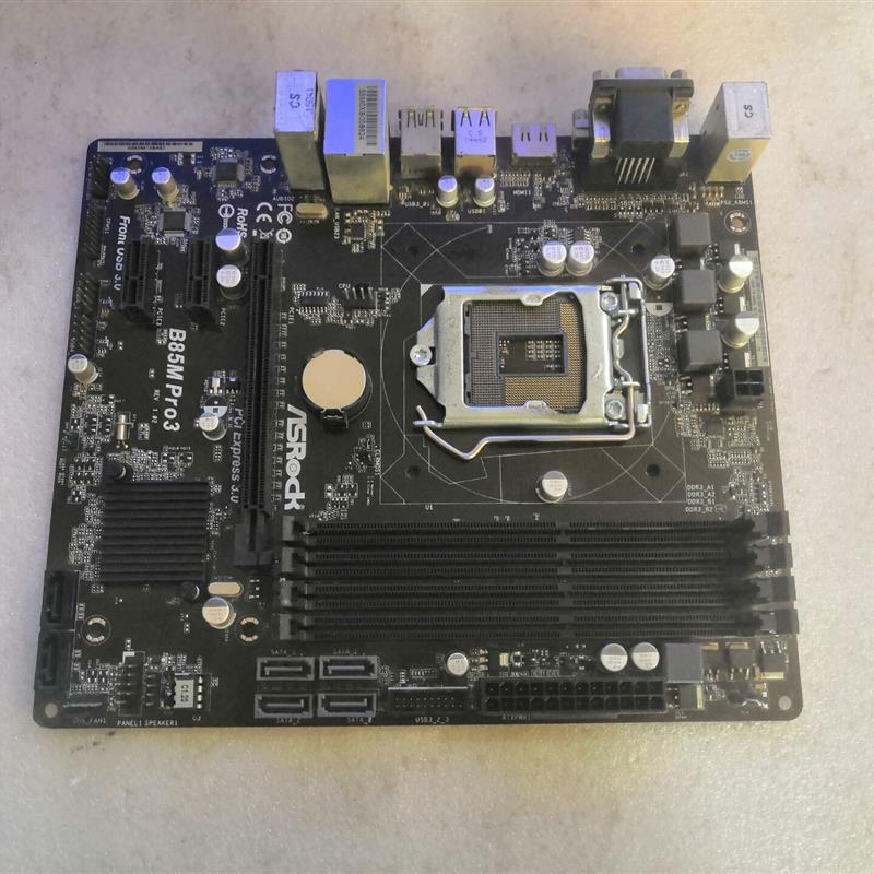 华擎 B85M Pro3 带VGA+DVI+HDMI接口 DDR3内存 全固态集成板