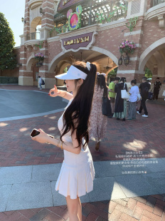 清纯高尔夫裙纯棉衬衫 七折清仓 韩综小白花休闲千金感 夏 裙裤