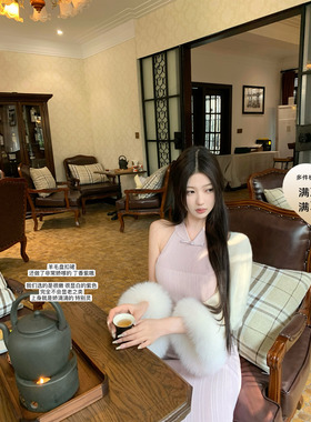 POET WONG【灵气妲己】国风盘扣羊毛针织气质无袖新中式连衣裙春