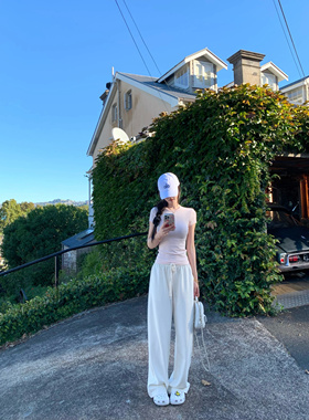 POET WONG【舒适出走】白女美学 显瘦百搭薄款休闲裤垂感好不鼓包