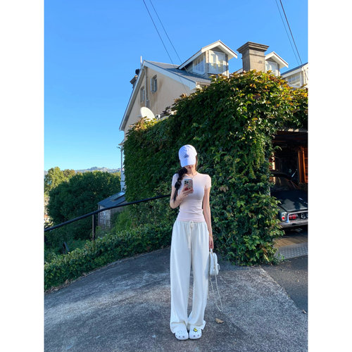 POET WONG【舒适出走】白女美学 显瘦百搭薄款休闲裤垂感好不鼓包