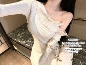 POET 5羊绒15羊毛 一秒沦陷重工定染花边针织衫 WONG 古早小白花