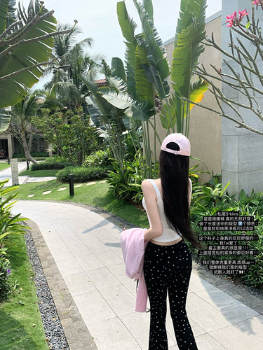 POET WONG【私服星星裤】S*kims巨巨显瘦黑色微喇裤弹力好穿百搭