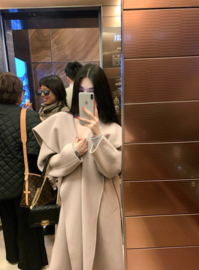 POET WONG【秀场大衣】拱针工艺高品质M*ax mara翻领系带羊毛大衣