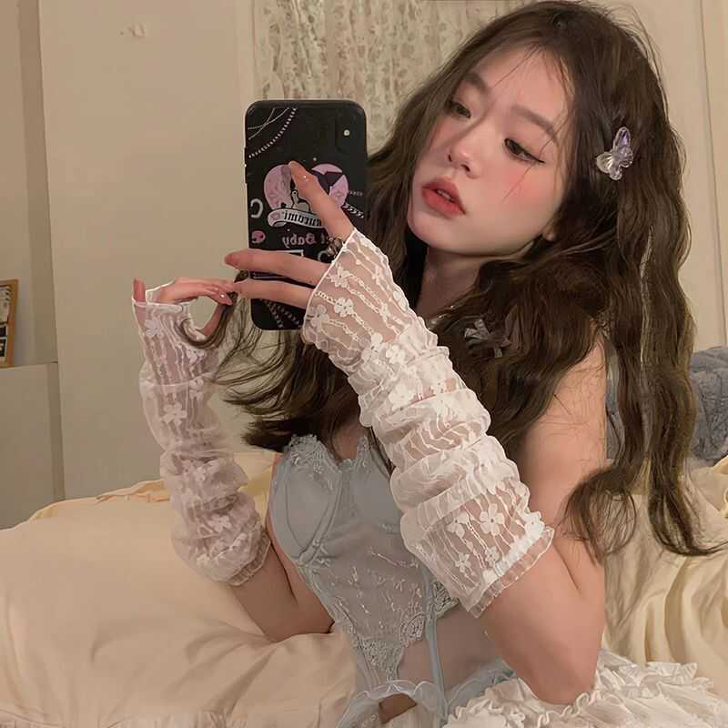 甜妹蕾丝手套袖夏季薄款透气性感网红生日拍照夜店蹦迪ins潮防晒