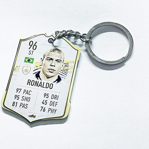 钥匙扣罗纳尔多传奇卡大罗fifaonline4足球队球迷周边球星卡挂件