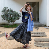 法式休闲T恤格子半身裙套装女夏2025新款两件套巨好看清冷松弛感，女装套装/套裙，浙宝301