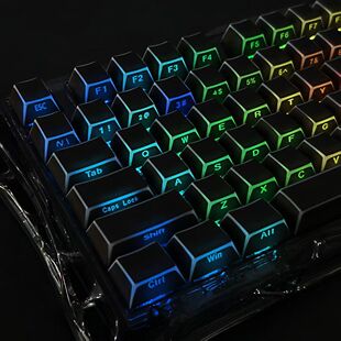 折影键棱角侧刻透光机械键盘帽原厂高热升华pc材质适配87键