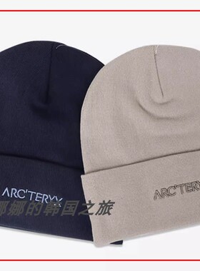 韩国代购ARC'TERYX始祖鸟纯色刺绣 绒线帽 男女同款情侣款28131