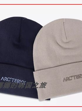 韩国代购ARC'TERYX始祖鸟纯色刺绣 绒线帽 男女同款情侣款28131