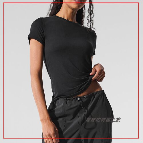 韩国代购ALO All Day Short Sleeve 莫代尔短袖健身运动修身T恤