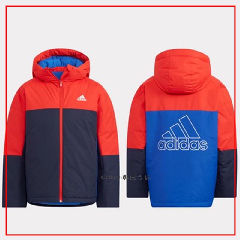 韩国代购Adidas阿迪达斯儿童男女童装鹅绒保暖羽绒服外套HM9668