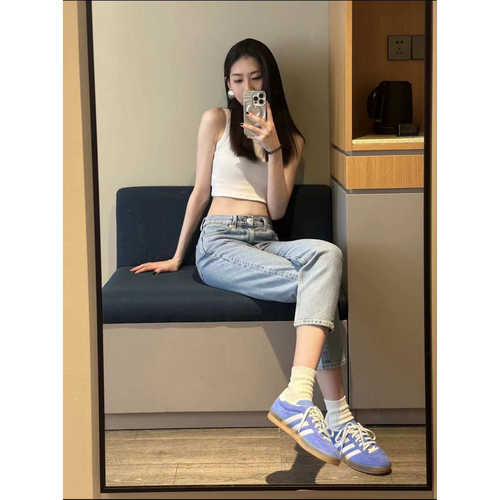 韩国代购正品Adidas Gazelle蓝色 运动鞋男女同款系带板鞋 HQ8717