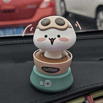 可爱卡通乖巧宝宝车载摆件太阳能摇头公仔中控台创意车内装饰用品