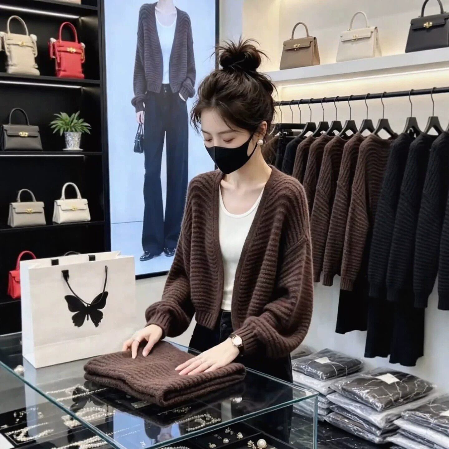 小香风针织衫短款外套秋冬上衣女