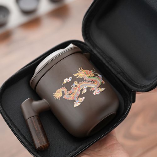 听岚紫砂变色快客杯一壶四杯旅行便携式包随身户外车载泡茶壶茶杯