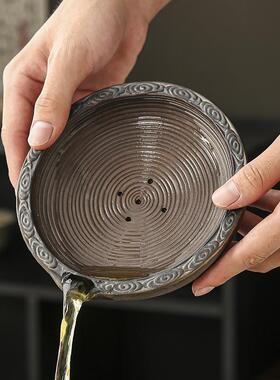 粗陶简约创意陶瓷壶承干泡台储水式中式复古壶托盘养壶茶垫小茶盘