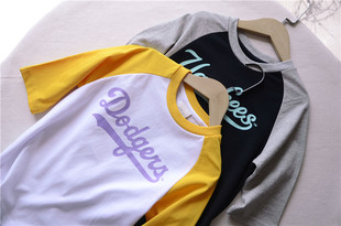 七分袖 韩 春夏儿童 男童女童薄软棉T恤衫  中大童运动休闲打底衫