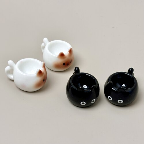 【小猫咖啡杯】仿真小猫咪杯子迷你水杯卡通餐具过家家食玩娃娃屋