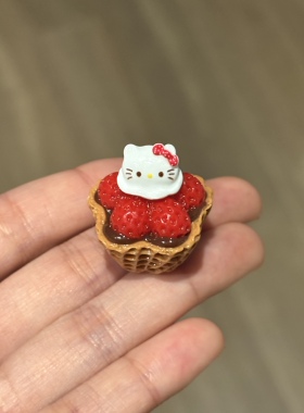 仿真食玩草莓蛋糕微缩不可食用娃娃屋树脂配件过家家玩具