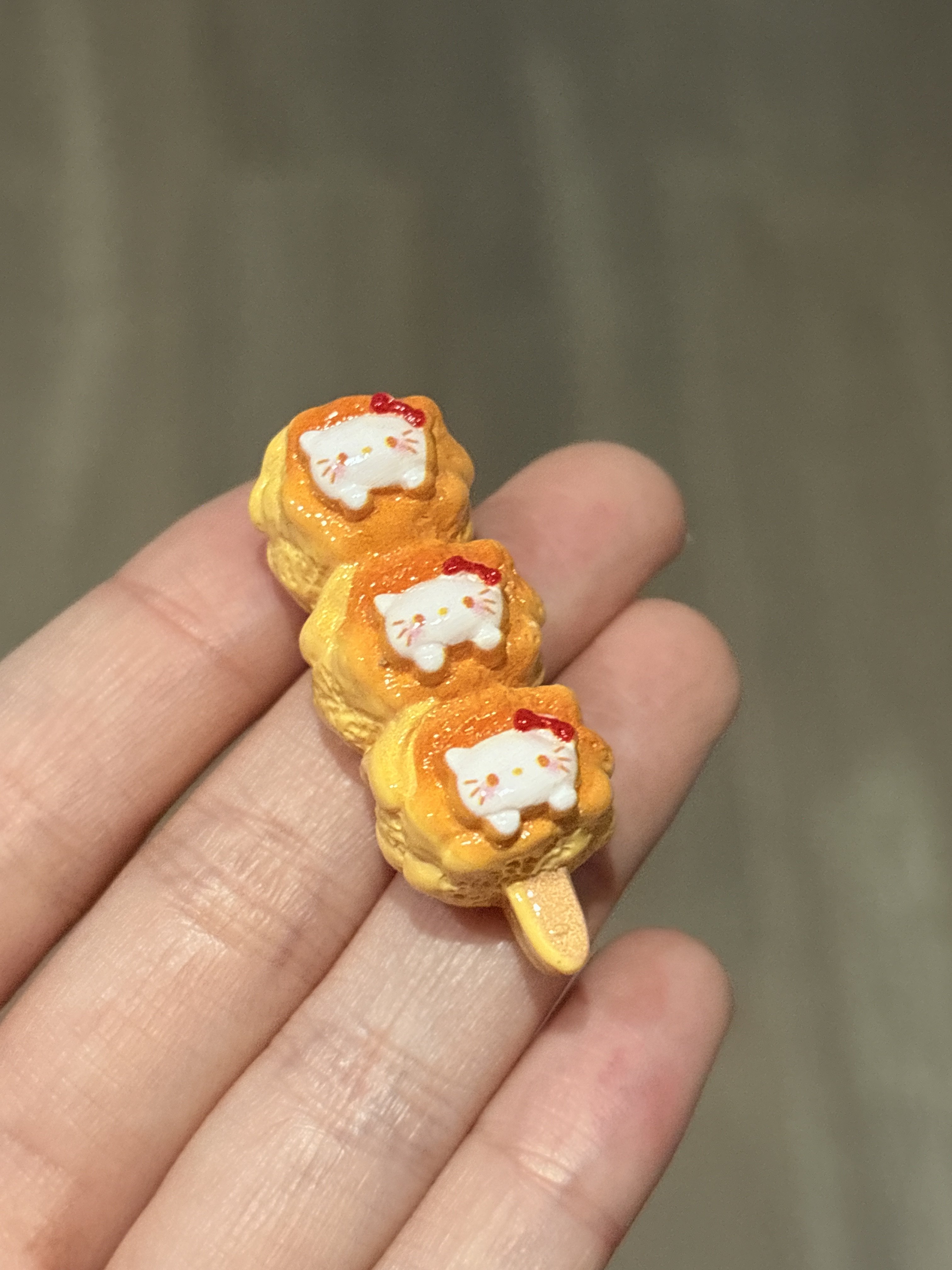 【仿真甜点系列】迷你可爱猫咪串串造型树脂食玩创意摆件