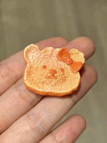 【仿真小熊系列】卡通可爱橘片熊树脂配件diy娃娃屋装饰摆件