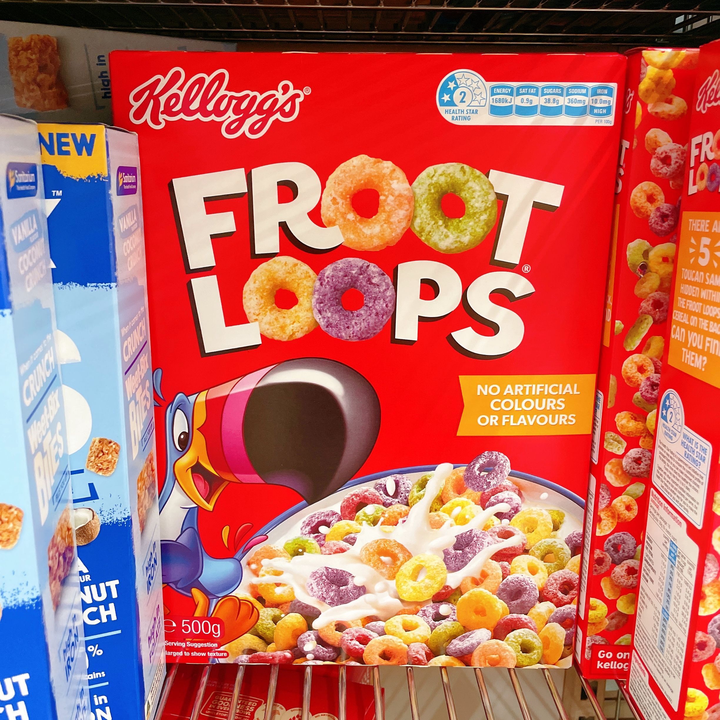 澳洲直邮家乐氏水果五彩麦圈早餐麦片无人工色素FROOT LOOPs 460g