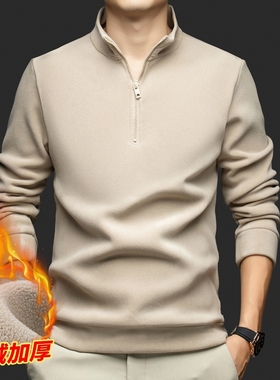 pullover sweatshirt warm men fleece lined jacket quarter zip