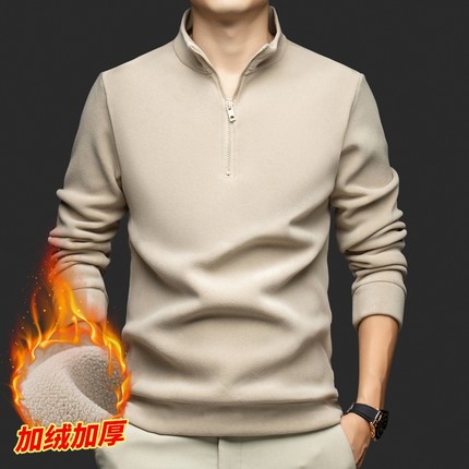 pullover sweatshirt warm men fleece lined jacket quarter zip