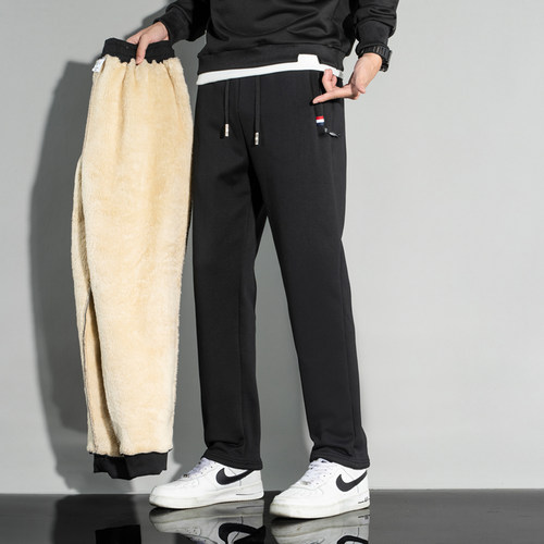 Winter Men's Sweatpants Fleece Thick Warm Track Pants Casual