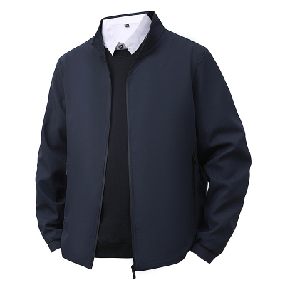 男士商务夹克中老年休闲立领外套